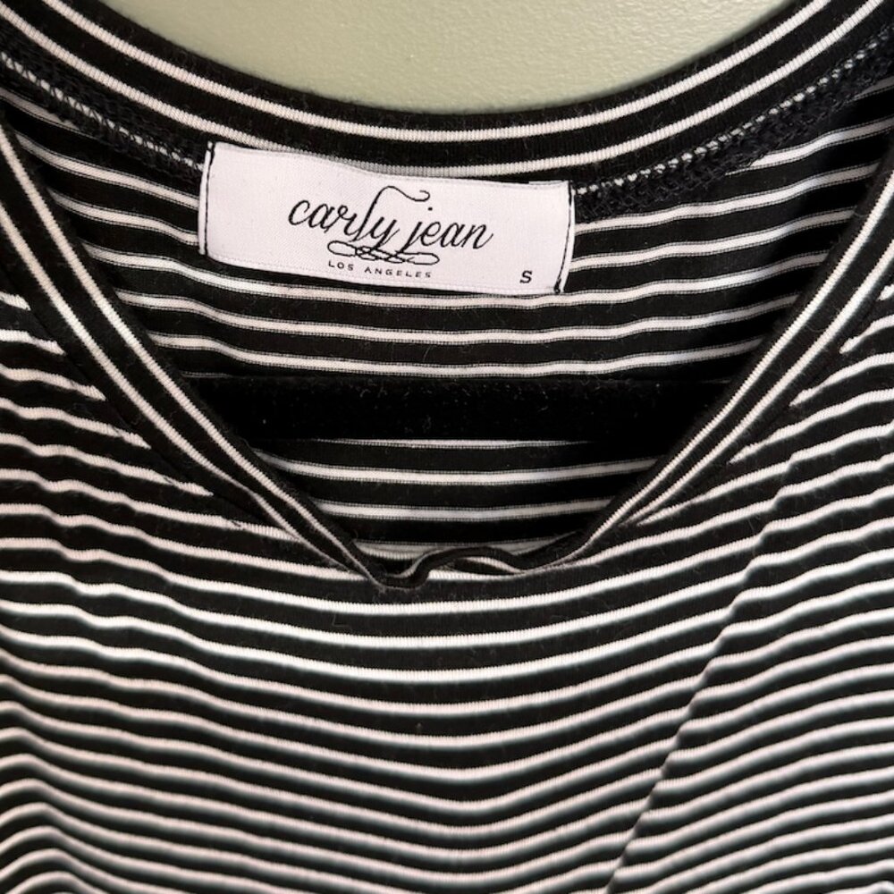 CJLA Black and White Striped Tank Top - Picture 2 of 3